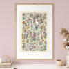 Fleurs - Kwiaty – plakat vintage we wnętrzu