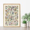 Fleurs - Kwiaty – plakat vintage we wnętrzu
