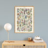 Fleurs - Kwiaty – plakat vintage we wnętrzu