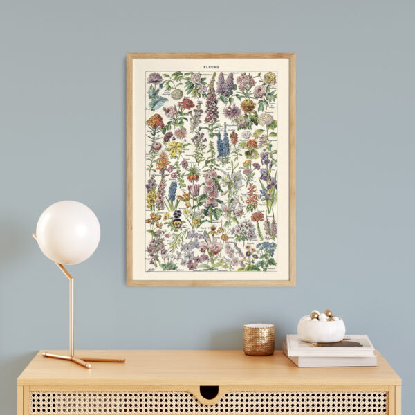 Fleurs - Kwiaty – plakat vintage we wnętrzu
