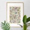 Fleurs - Kwiaty – plakat vintage we wnętrzu