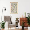 Fleurs - Kwiaty – plakat vintage we wnętrzu